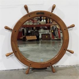 SHIPS WHEEL WALL MIRROR