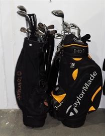 2 SETS OF GOLF CLUBS IN BAGS