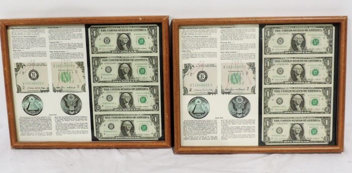 FRAMED CONSECUTIVE NUMBER $1 BILLS