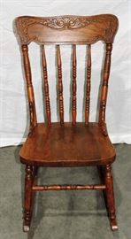 OAK PRESSED BACK ROCKER