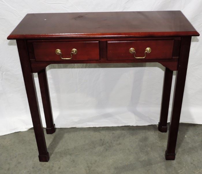 MAHOGANY 2 DRAWER HALL TABLE