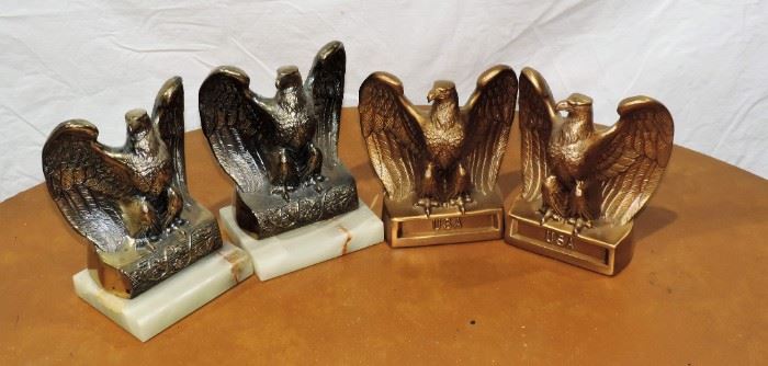 2 PAIR EAGLE BOOKENDS