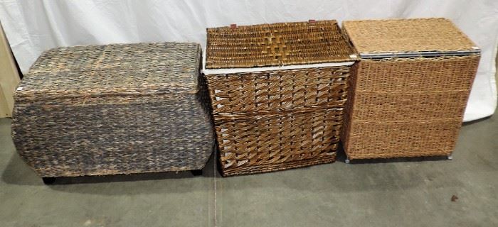 3 WICKER HAMPERS