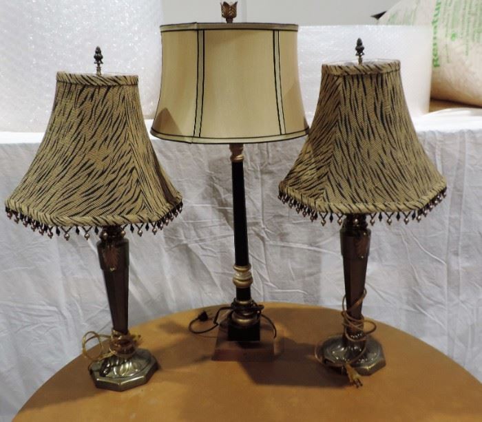 LOT OF 3 DECORATIVE LAMPS