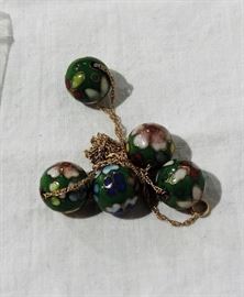 14 K CLOISONNE BEADED NECKLACE