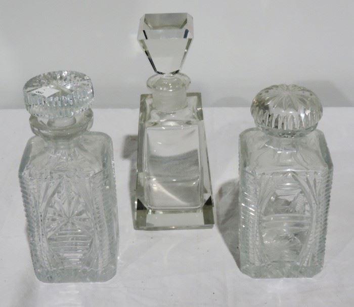 CRYSTAL CUT GLASS DECANTERS