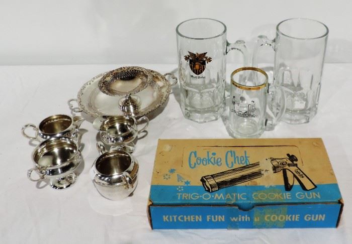 SILVER PLATE COOKIE GUN LOT