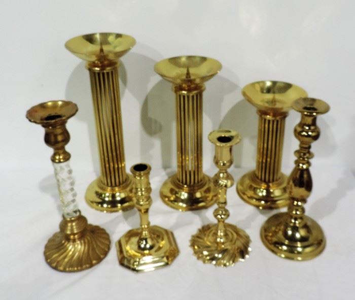 BRASS CANDLESTICKS LOT VA METAL CRAFTERS PAIR