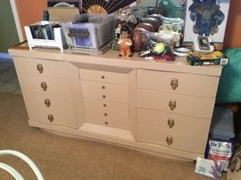 2nd bedroom - downstairs - Mid-Century Modern bedroom set - dresser with mirror