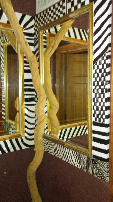 Jazzy Mirrors, twisted wood piece