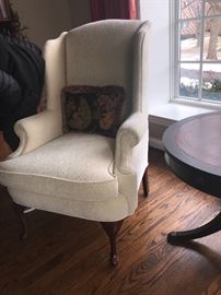 Matching Queen Ann wing back chairs