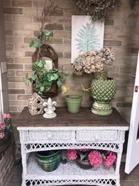 White Wicker cabinet