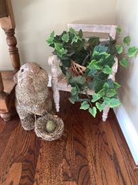 Rabbit and small chair- silk plant