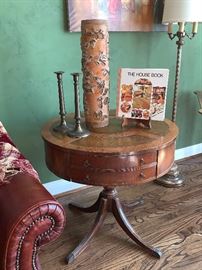 Another view of vintage Drum table