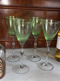 4 Depression Glass Stemware