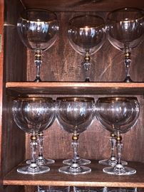 Crystal Stemware w/ gold trim