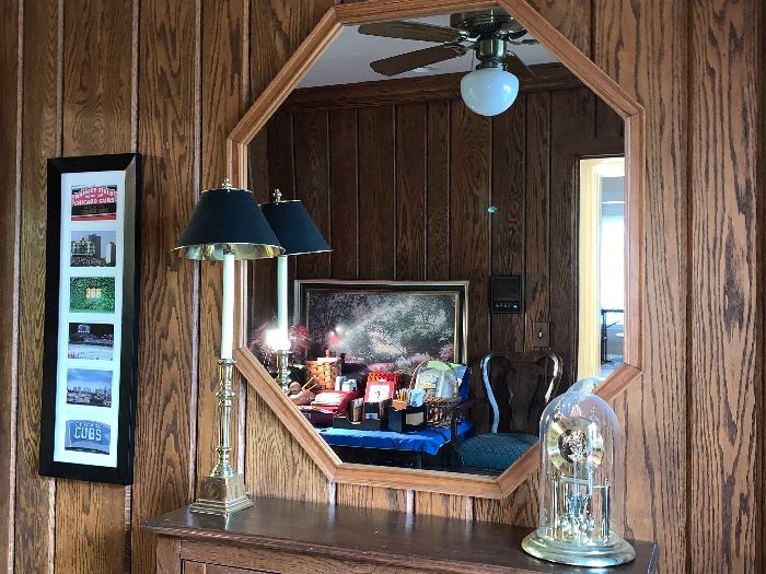 All here: mirror, clock, lamp, etc.