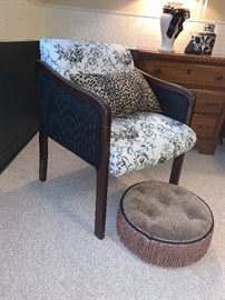 Comfy Chair and small ottoman