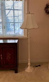White metal floor lamp