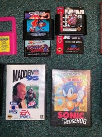 Vintage Genesis games - Sonic 2 The Hedgehog, NBA JAM Arena, Madden NFL 95, Sonic The Hedgehog