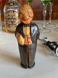 Vintage wooden waiter bottle opener