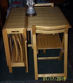 Self storing drop leaf table - great for small areas