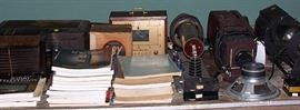 Old radios, books, early projectors