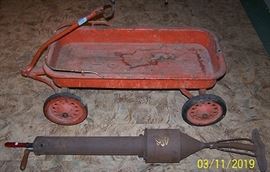 Old red wagon, old sweeper