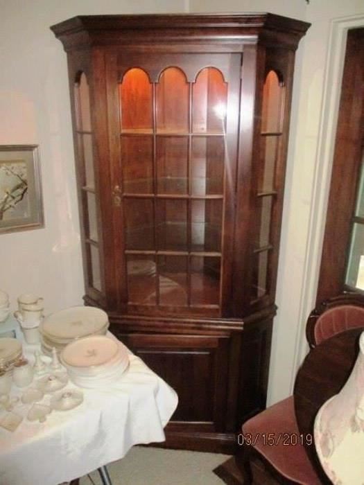 Corner china cabinet from Stewart and Clark $1100