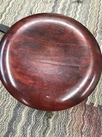 Walnut Piano Stool with glass ball feet and claws