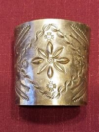 Coin silver Navajo cuff bracelet