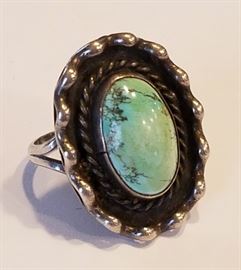 Turquoise & silver Navajo ring