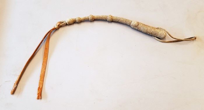 Old Wyoming braided leather quirt