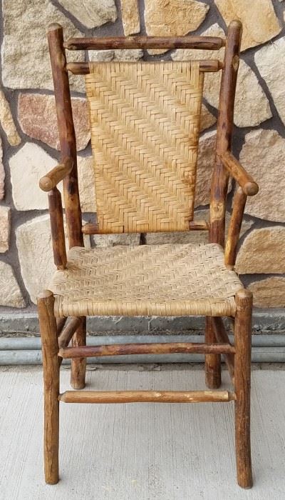 OLD HICKORY arm chair from the historic Leeks Lodge in Jackson, Wyoming.