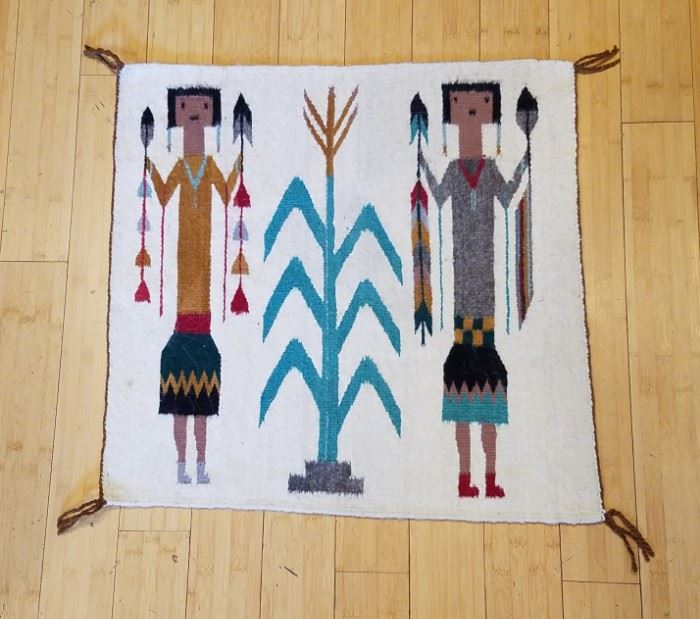 Navajo Yei rug 24" square