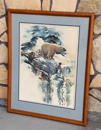 Beautiful high quality limited edition signed print #906/1250, by listed artist Morten E. Solberg. Print is entitled "Nomad of the Ice". Published by Mill Pond Press. 28" x 31" in a 37 1/2" x 29 1/2" frame. Includes paperwork.