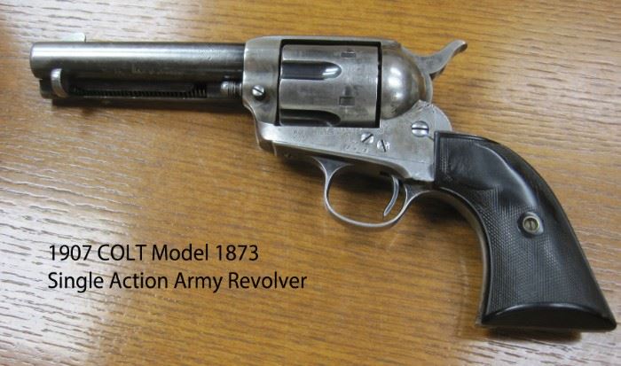1907 COLT Model 1873 Single Action Army Revolver gun