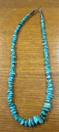 22" turquoise graduated nugget necklace