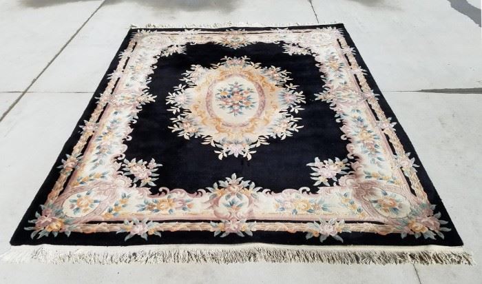 Deep Sculpted Pile Chinese Wool 8 x 12 Area Rug