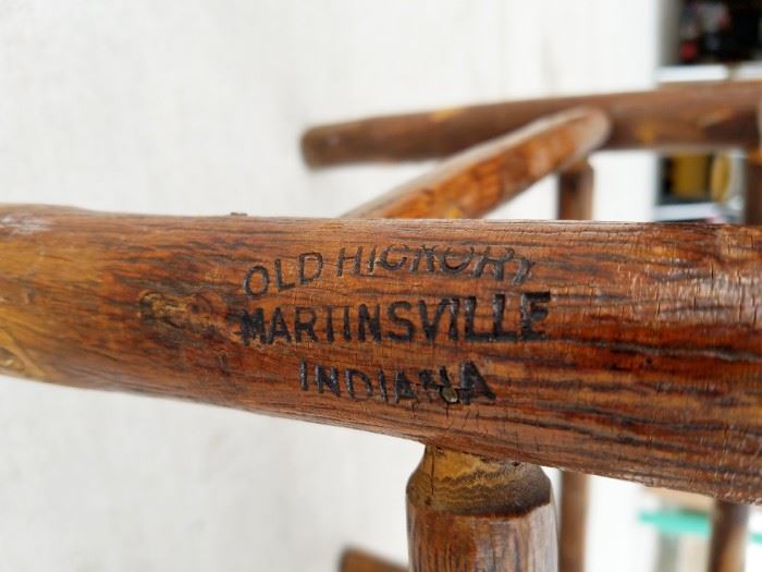 Company trademark on the OLD HICKORY chairs from the historic Leeks Lodge in Jackson, Wyoming.
