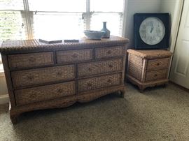 Wicker dresser and night stand