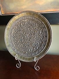 Pewter platter, once used to serve prawns to King Albert (probably)