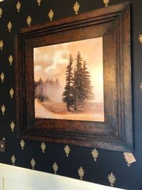 beautifully framed landscape painting