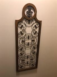 Lots of swirly metal wall art for inside and out!