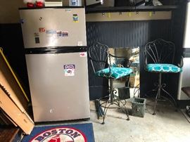 Two more high top bistro chairs! The fridge is for sale, too!