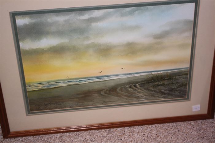 Original beach scene, dated 1986.   I can't read the name of the artist.  