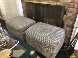 Pair vintage ottomans