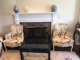 Navy blue lacquer vintage coffee table