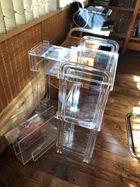 Lucite stands & carts