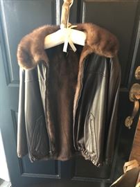 Leather & mink jacket